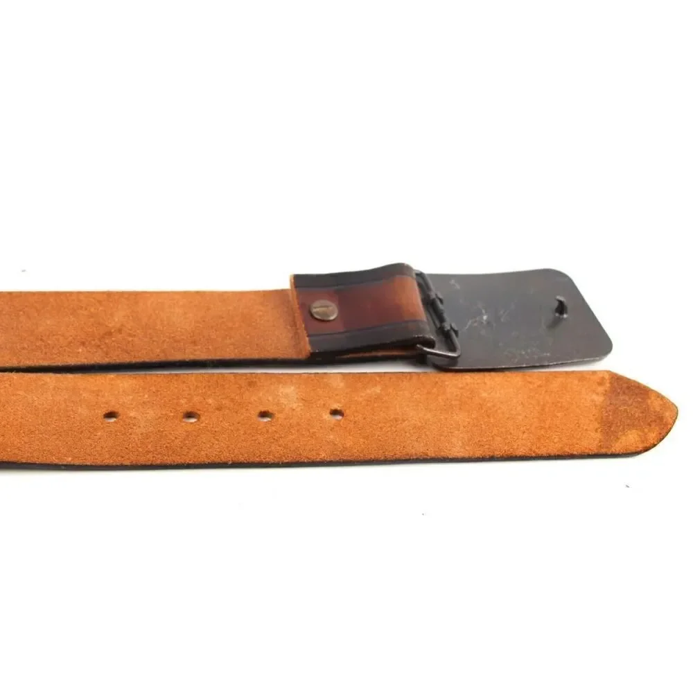 SCUBA TOOLED BROWN GENUINE LEATHER 1 5/8